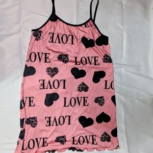 Pink Love Print Nightgown